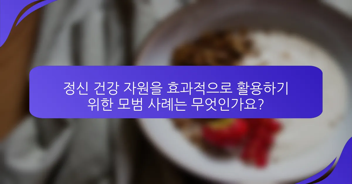 정신 건강 자원을 효과적으로 활용하기 위한 모범 사례는 무엇인가요?