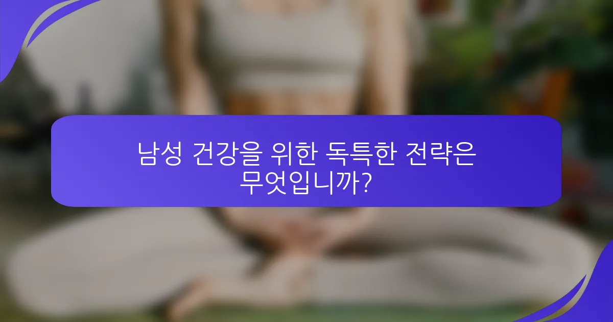 남성 건강을 위한 독특한 전략은 무엇입니까?