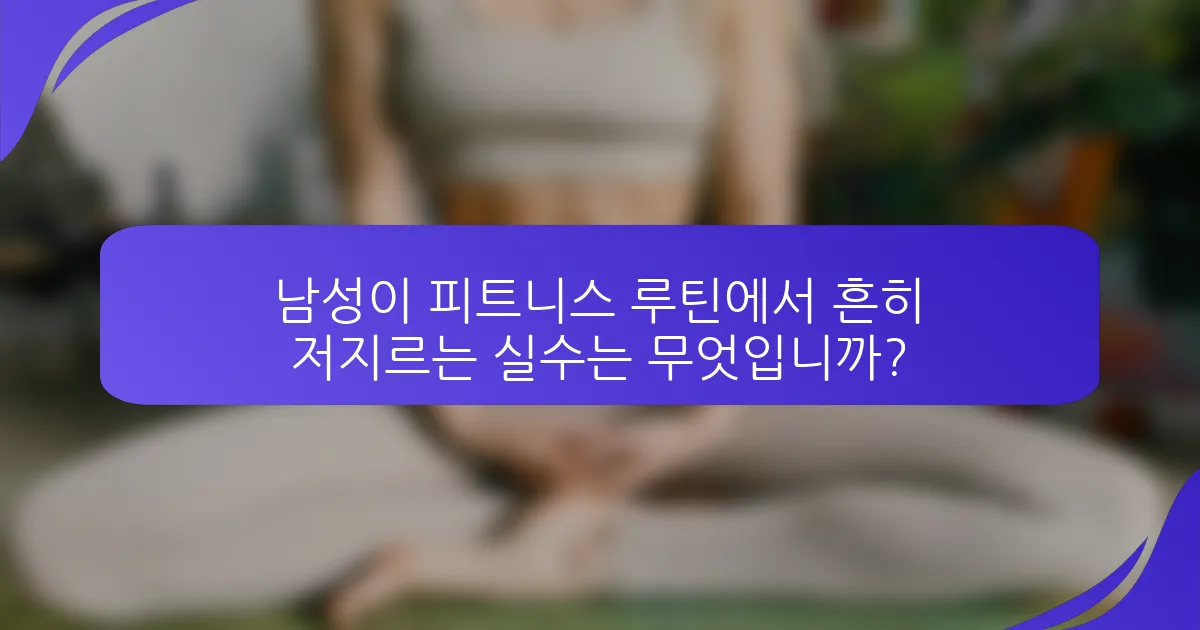 남성이 피트니스 루틴에서 흔히 저지르는 실수는 무엇입니까?