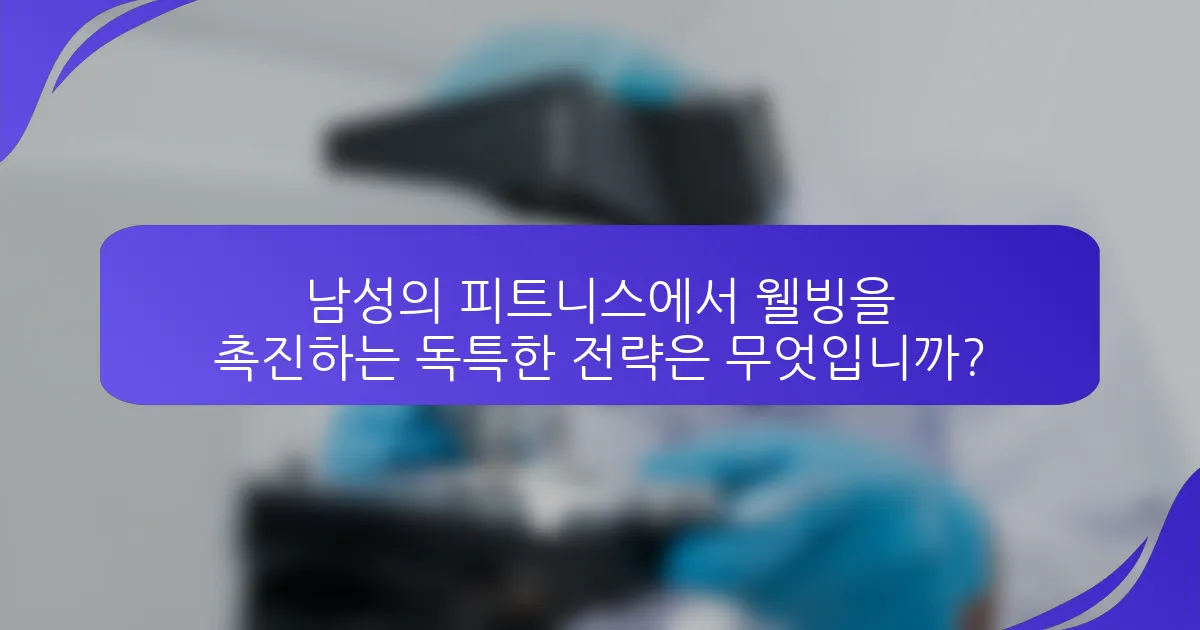 남성의 피트니스에서 웰빙을 촉진하는 독특한 전략은 무엇입니까?