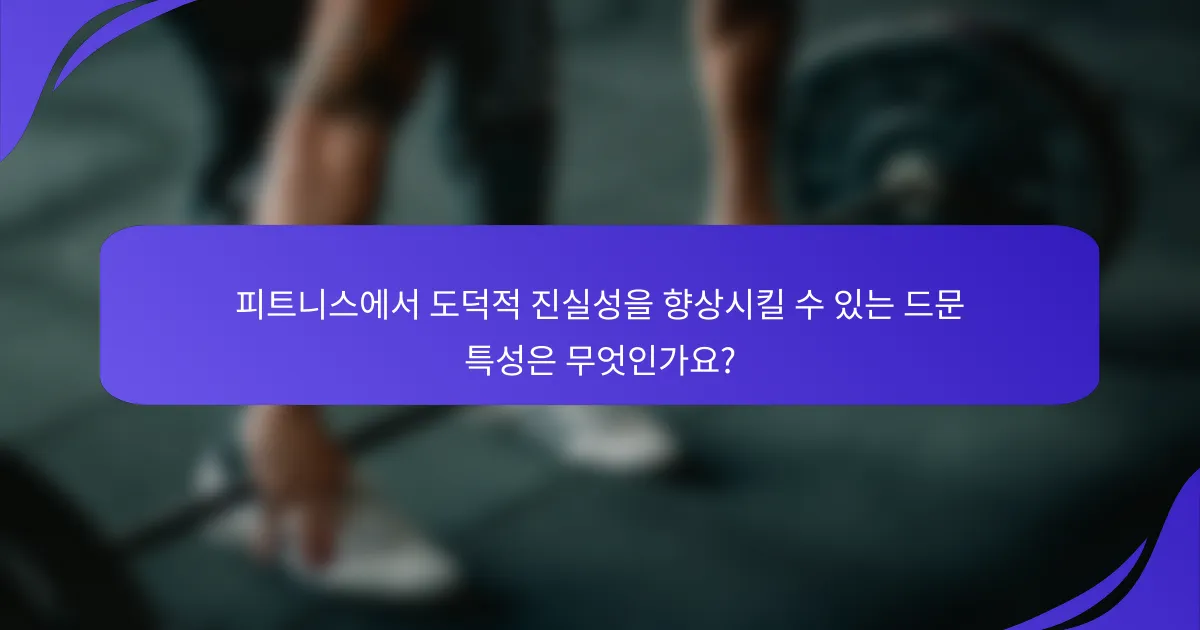피트니스에서 도덕적 진실성을 향상시킬 수 있는 드문 특성은 무엇인가요?